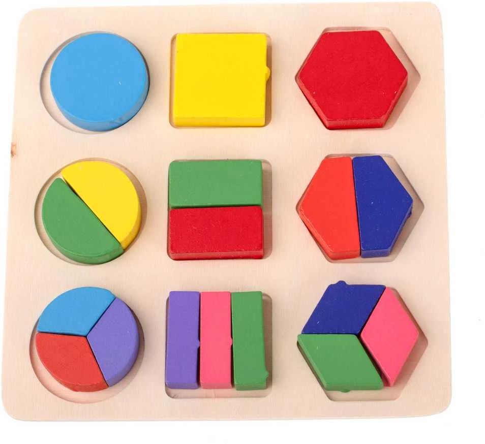 Medinė dėlionė geometrinės figūros