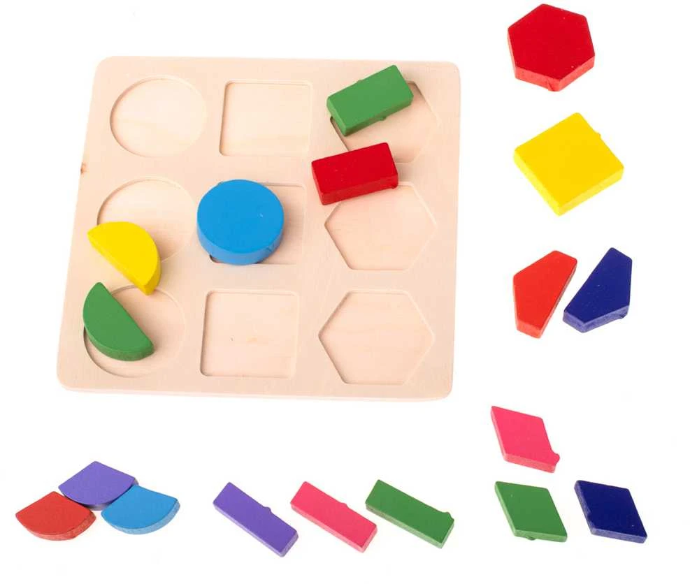 Medinė dėlionė geometrinės figūros