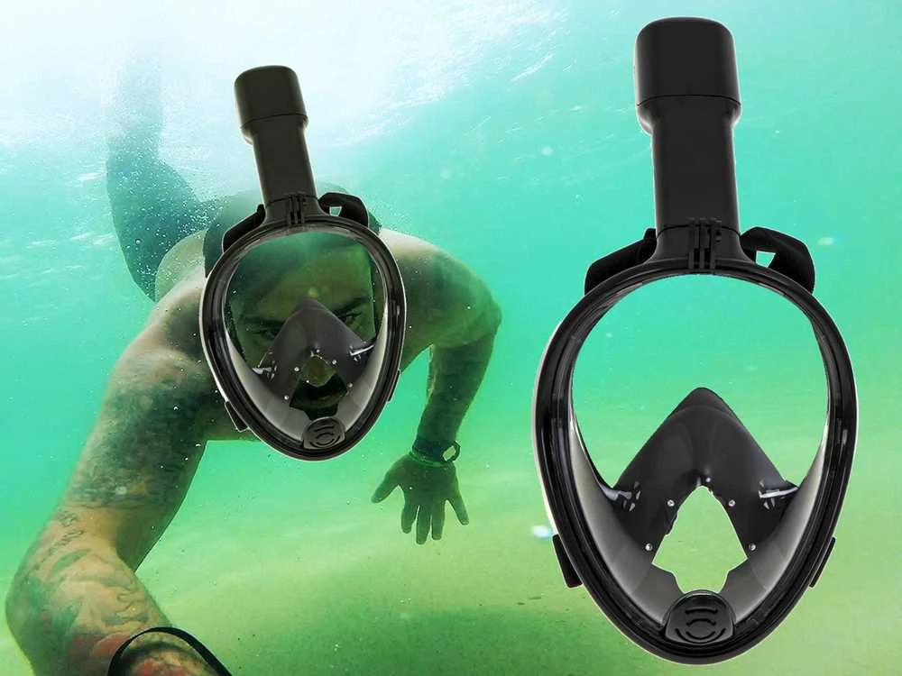 KIK Visiškai sulankstoma kaukė su šnipu L/XL juoda