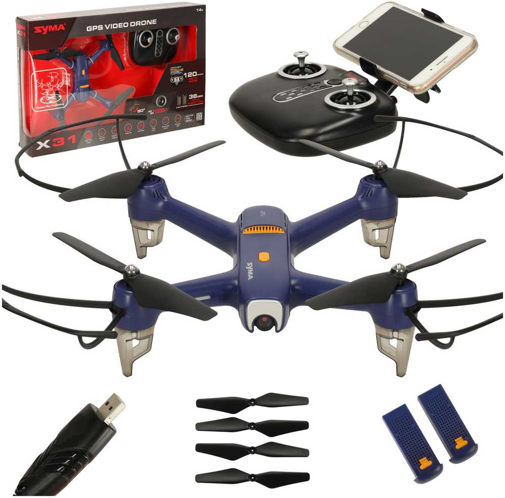 Syma X31 2,4 GHz GPS 5G HD nuotolinio valdymo dronas su nuotolinio valdymo kamera