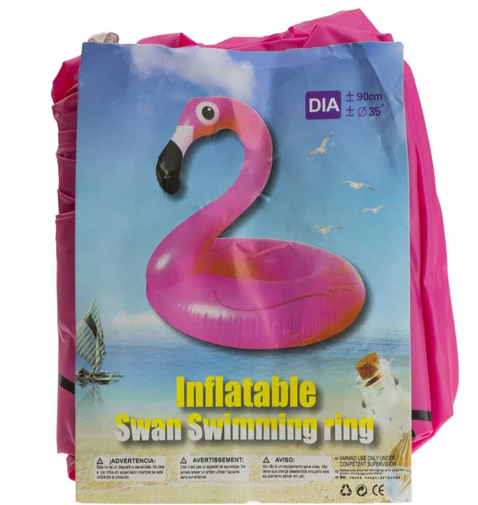 Pripučiamas plaukimo ratas, flamingas, 90cm, rožinė sp.