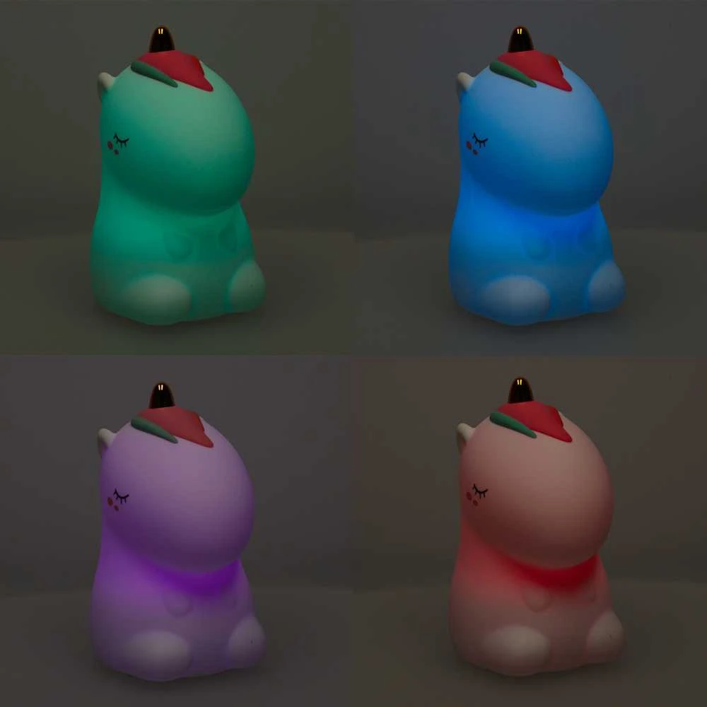 KIK RGB silikoninė naktinė šviesa vienaragis