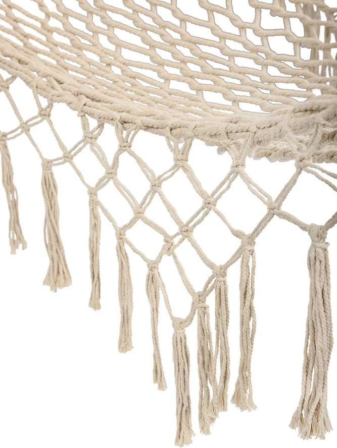 Roger Sodo hamakas boho tinklelis su kutais 200 cm ecru spalvos