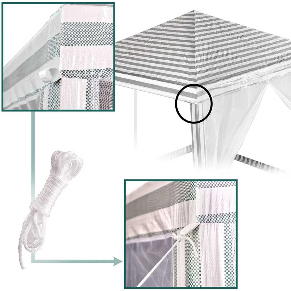 Roger Palapinė sodo vakarėlių paviljonas komercinė pavėsinė Balta 2,4X2,4 m