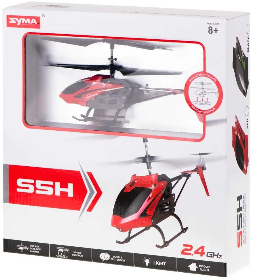 SYMA S5H 2.4GHz RTF RC sraigtasparnis raudonos spalvos