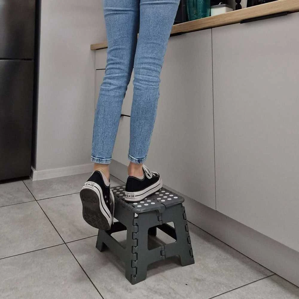 Generic Neslystanti sulankstoma taburetė 22cm tamsiai pilka