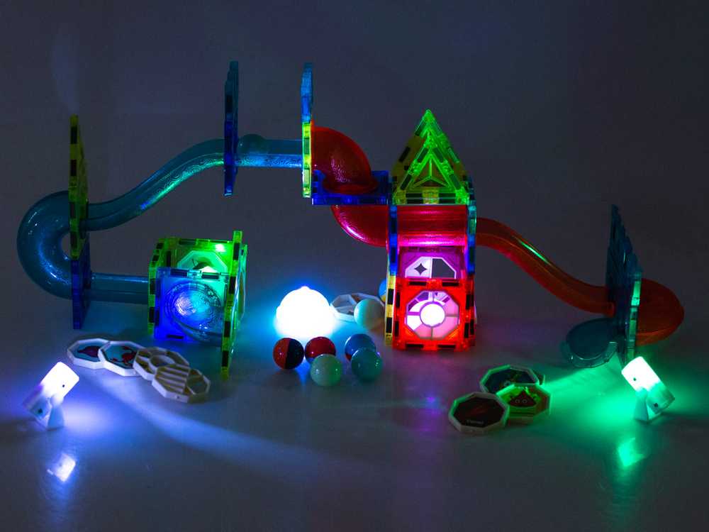 Ikonka KIK magnetiniai blokeliai - kamuoliukų takas LIGHT, 75 elementai