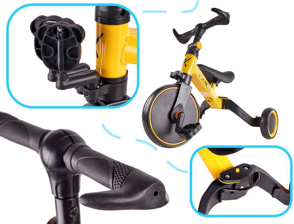 Trike Fix Mini krosinis triratukas 3in1 su pedalais geltonas