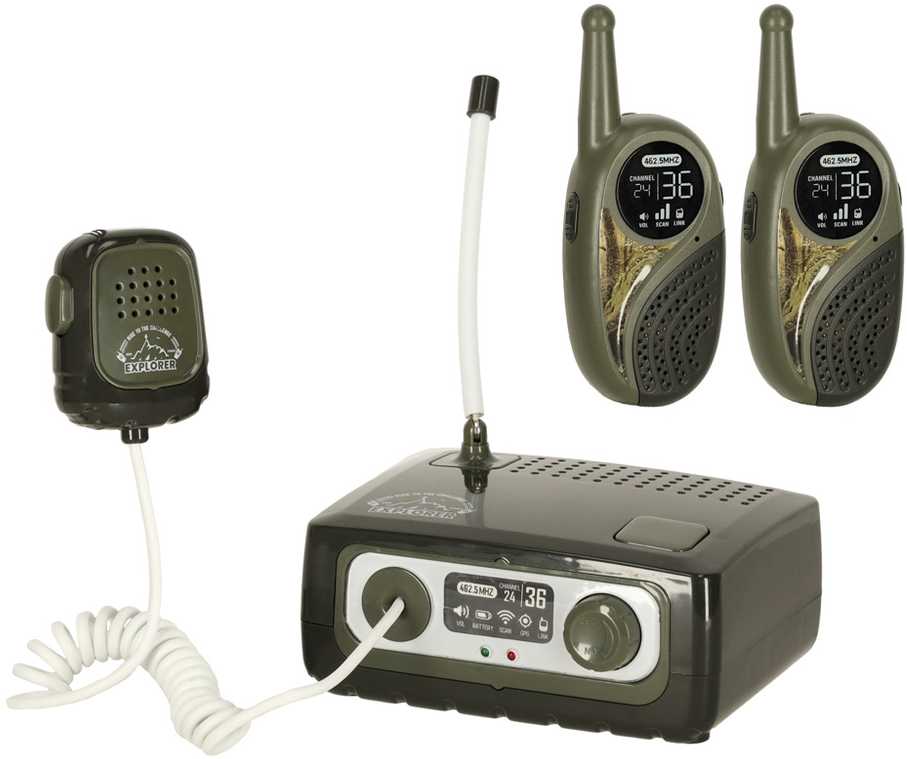 Ikonka Vaikams skirtas Walkie Talkie radijo imtuvų rinkinys su PBX chaki spalvos