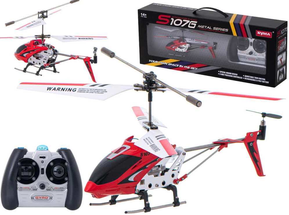 SYMA S107G RC sraigtasparnis raudonos spalvos