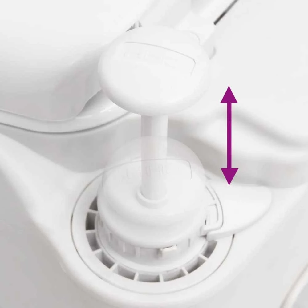 Integruotas stovyklavimo tualetas, baltas, 24+17l, HDPE/plienas