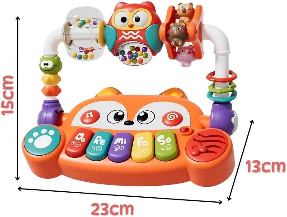 Interaktyvus edukacinis pianinas WOOPIE BABY lapiukas su LED šviesomis