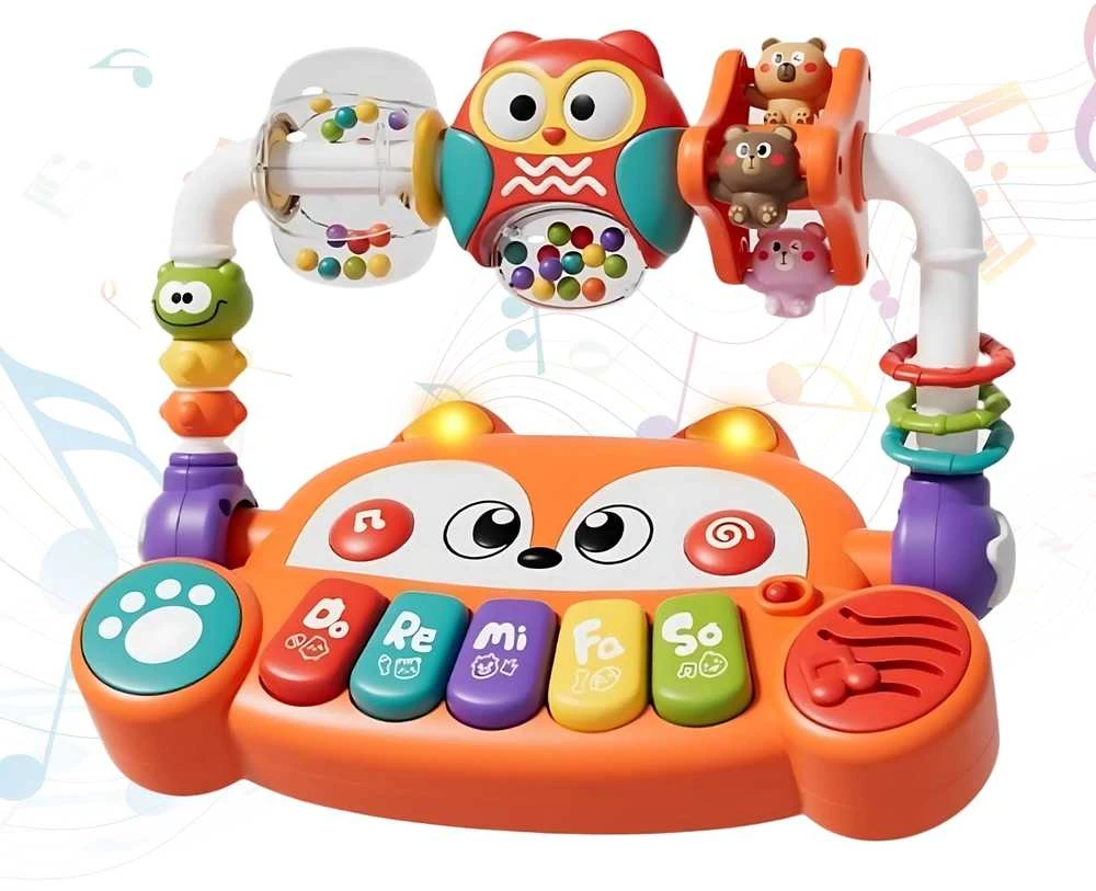 Interaktyvus edukacinis pianinas WOOPIE BABY lapiukas su LED šviesomis
