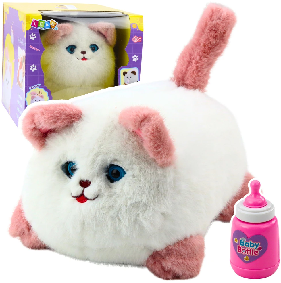 Lean Toys Interaktyvi pliušinė katytė su garsu ir judesiais