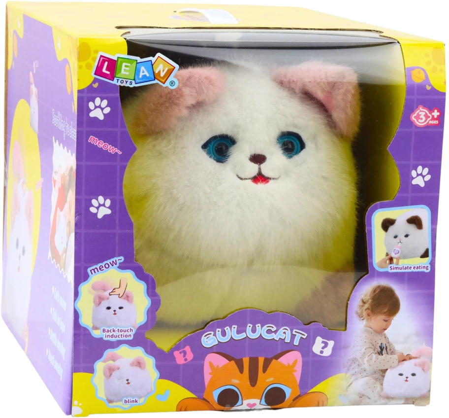 Lean Toys Interaktyvi pliušinė katytė su garsu ir judesiais