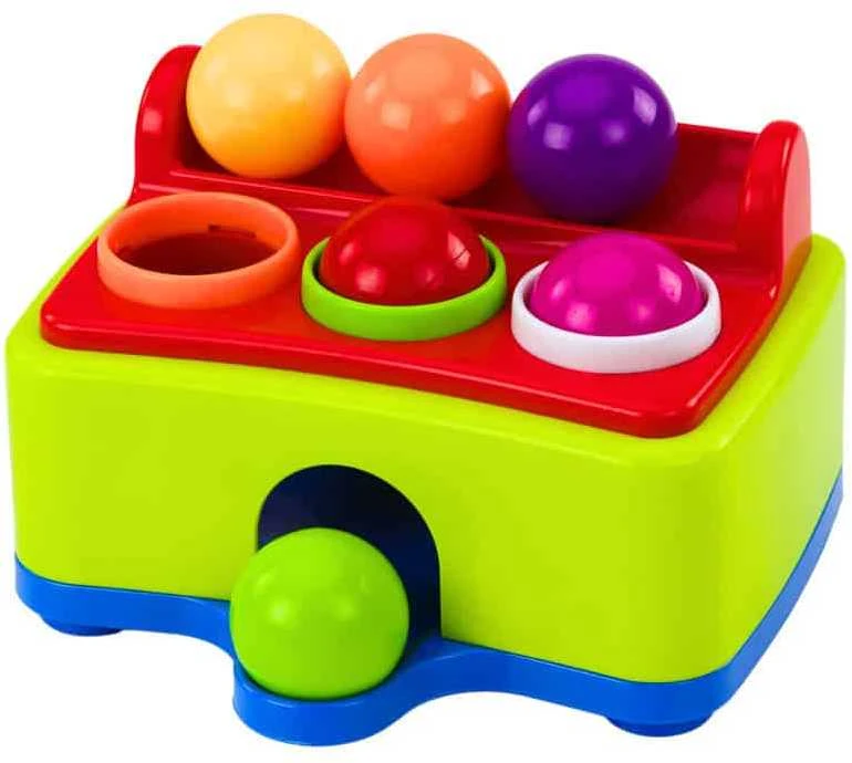 Lean Toys Interaktyvus vaikų žaislas su plaktuku ir spalvotais kamuoliukais