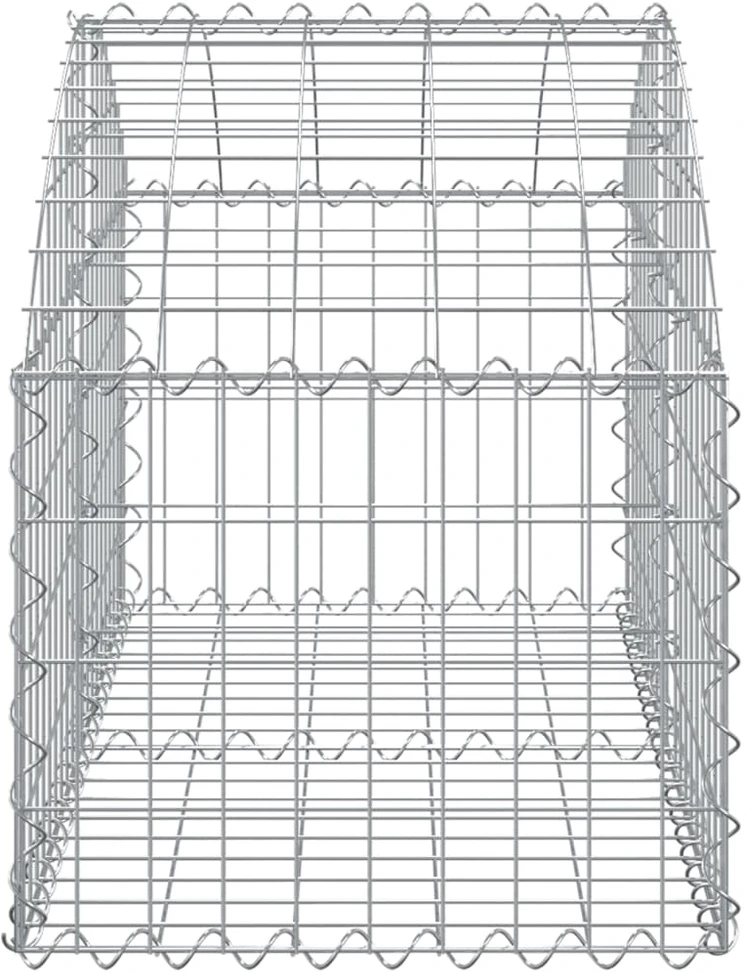 Išlenktas gabiono krepšys, 100x50x40/60 cm, geležis