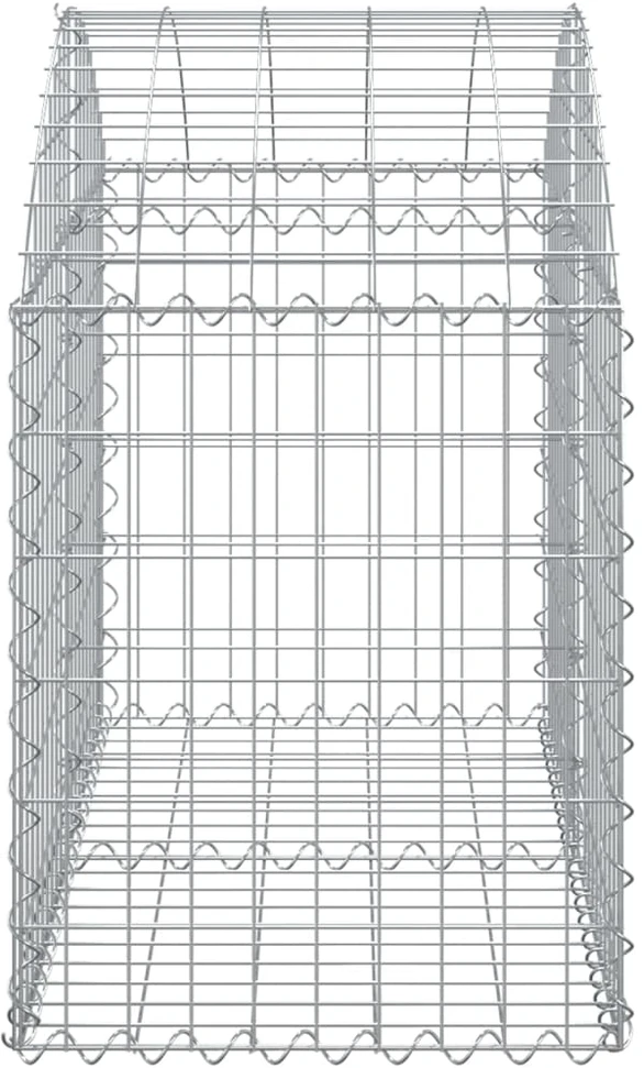 Išlenktas gabiono krepšys, 100x50x60/80cm, geležis