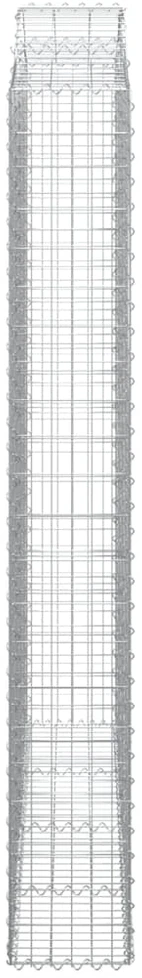 Išlenktas gabiono krepšys, 200x30x220/240 cm, geležis