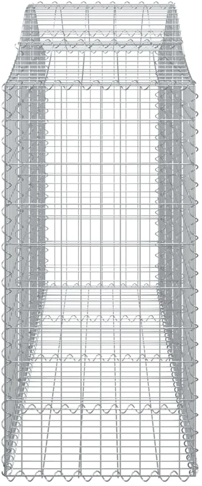 Išlenktas gabiono krepšys, 200x50x120/140 cm, geležis