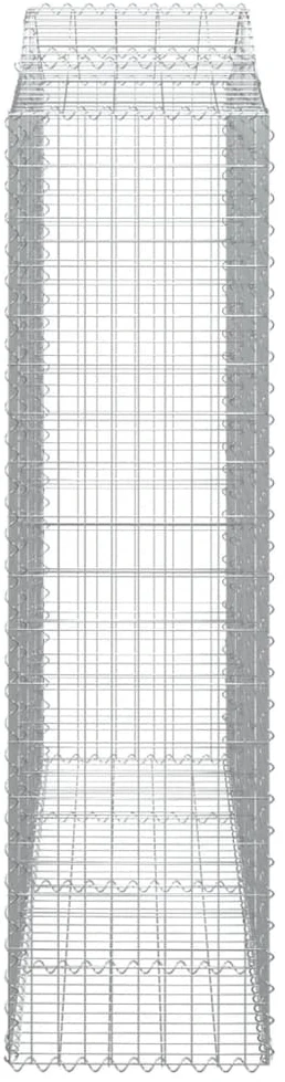 Išlenktas gabiono krepšys, 200x50x180/200 cm, geležis