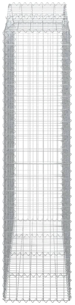 Išlenktas gabiono krepšys, 200x50x200/220 cm, geležis