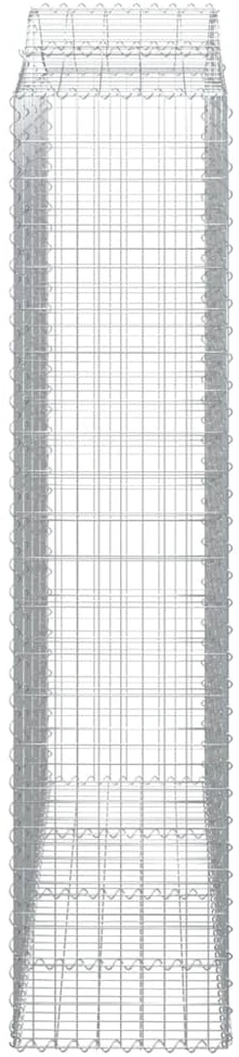 Išlenktas gabiono krepšys, 200x50x220/240 cm, geležis