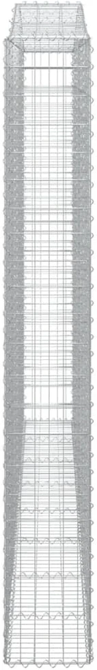 Išlenktas gabiono krepšys, 400x30x220/240 cm, geležis