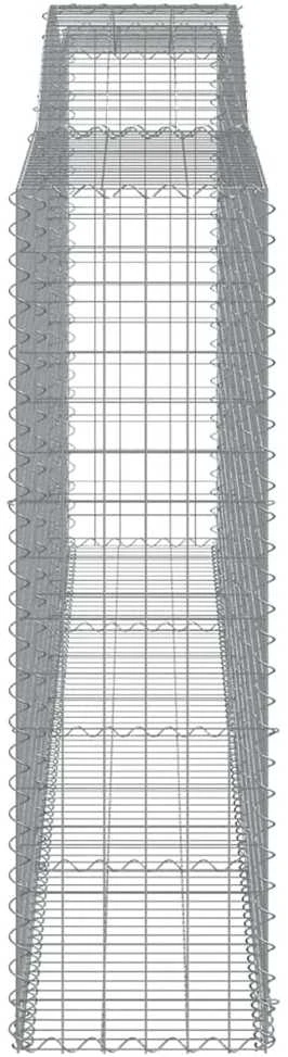 Išlenktas gabiono krepšys, 400x50x160/180cm, geležis