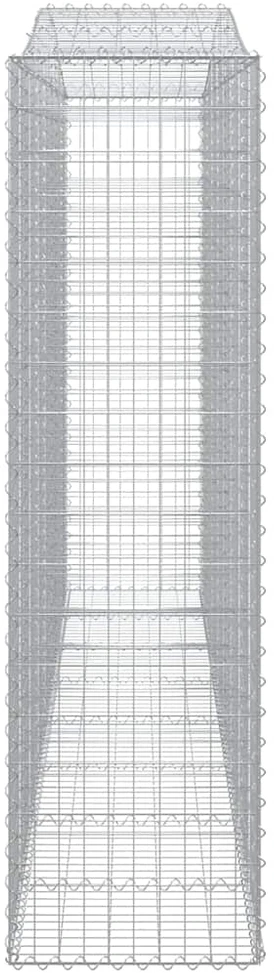 Išlenktas gabiono krepšys, 400x50x180/200cm, geležis