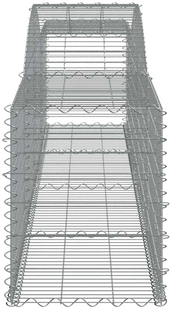 Išlenktas gabiono krepšys, 400x50x60/80 cm, geležis