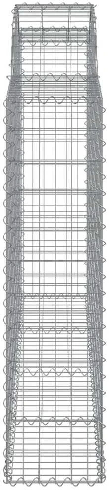 Išlenkti gabiono krepšiai, 10vnt., 200x30x120/140cm, geležis