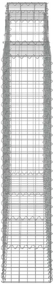 Išlenkti gabiono krepšiai, 10vnt., 200x30x140/160cm, geležis