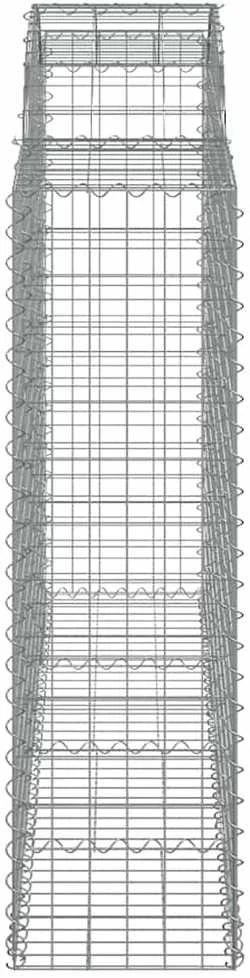 Išlenkti gabiono krepšiai, 10vnt., 200x50x140/160cm, geležis