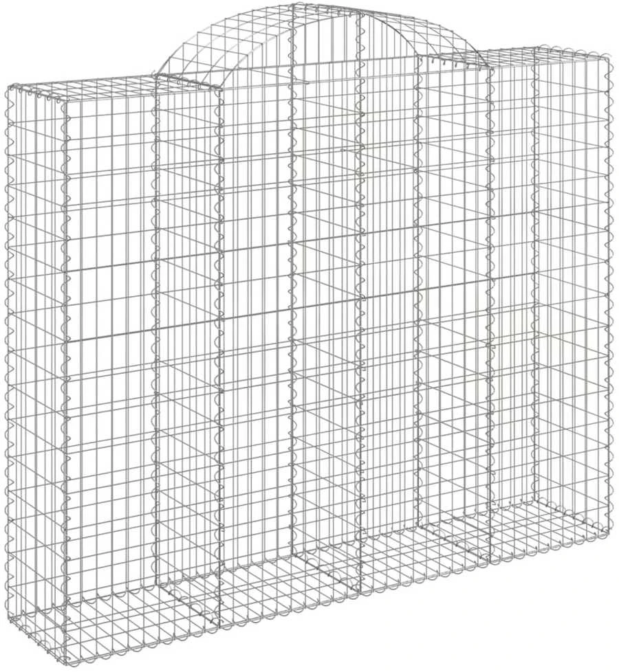 Išlenkti gabiono krepšiai, 10vnt., 200x50x160/180cm, geležis