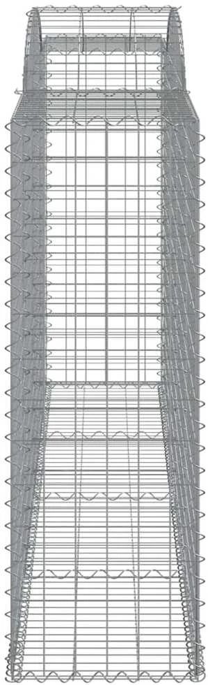 Išlenkti gabiono krepšiai, 10vnt., 300x50x140/160cm, geležis