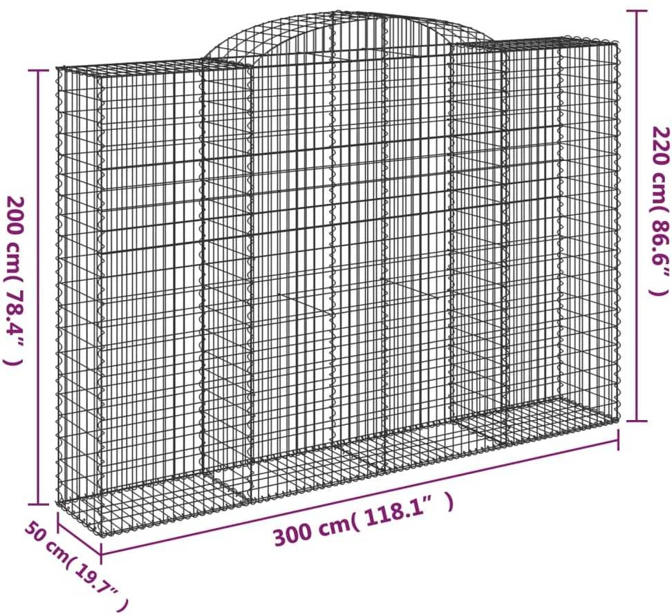 Išlenkti gabiono krepšiai, 11vnt., 300x50x200/220cm, geležis