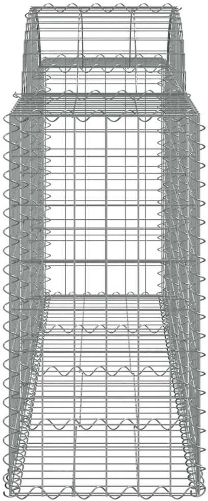 Išlenkti gabiono krepšiai, 12vnt., 200x50x80/100cm, geležis