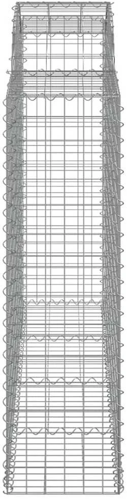 Išlenkti gabiono krepšiai, 13vnt., 200x50x140/160cm, geležis