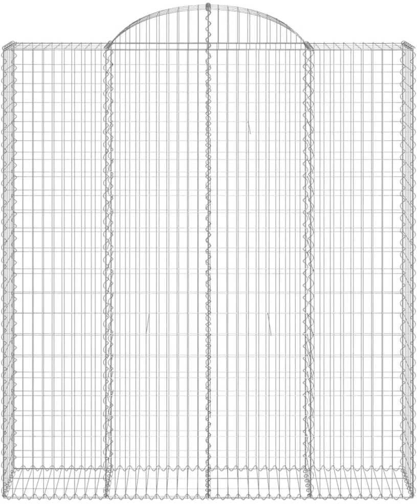 Išlenkti gabiono krepšiai, 14vnt., 200x50x220/240cm, geležis