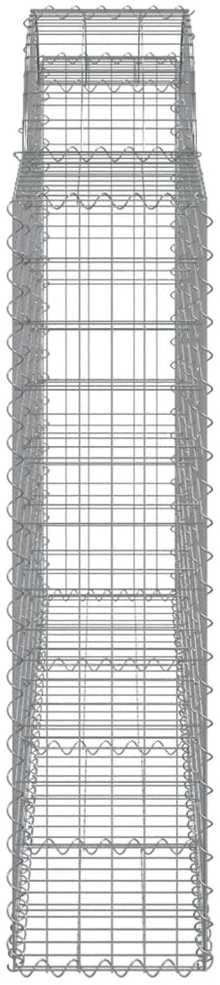 Išlenkti gabiono krepšiai, 15vnt., 200x30x120/140cm, geležis