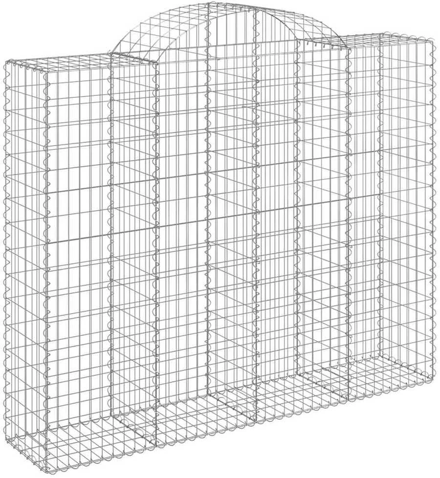 Išlenkti gabiono krepšiai, 15vnt., 200x50x160/180cm, geležis