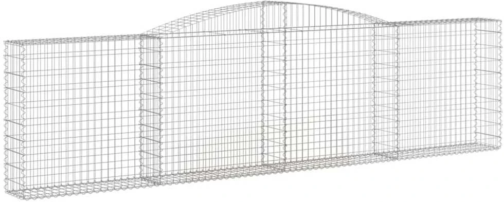 Išlenkti gabiono krepšiai, 15vnt., 400x30x100/120cm, geležis