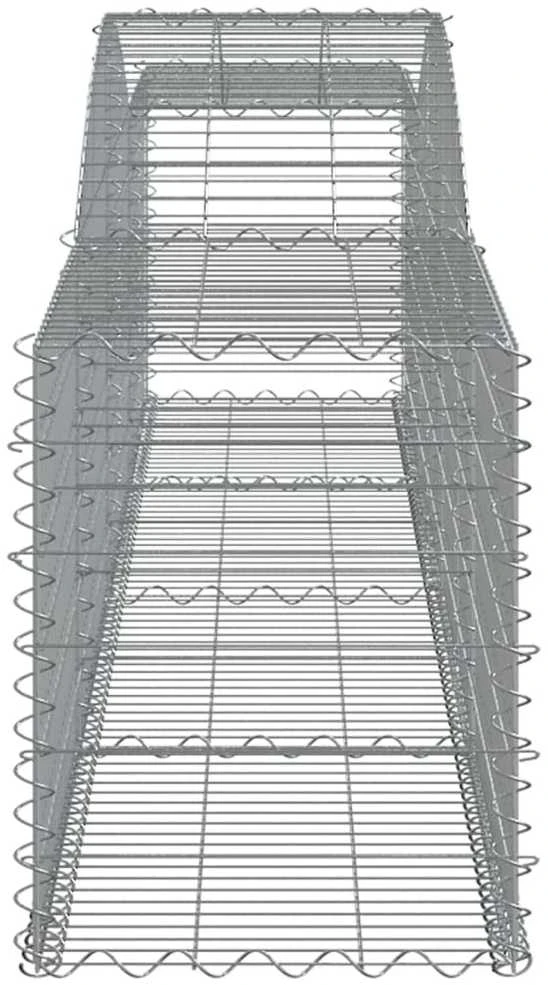 Išlenkti gabiono krepšiai, 15vnt., 400x50x60/80cm, geležis