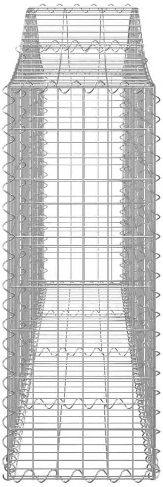 Išlenkti gabiono krepšiai, 20vnt., 200x30x80/100cm, geležis