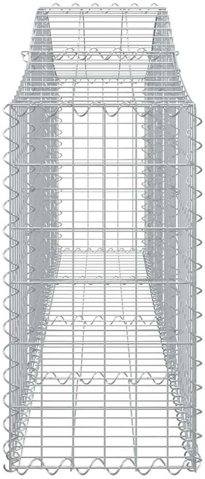 Išlenkti gabiono krepšiai, 2vnt., 200x30x60/80cm, geležis