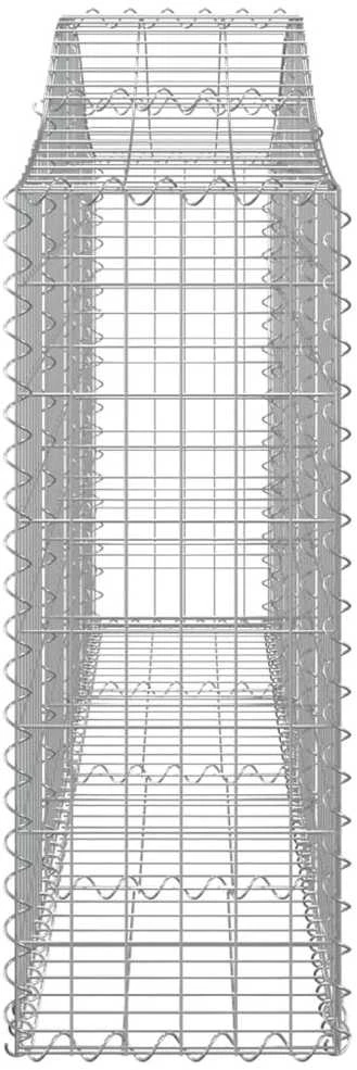 Išlenkti gabiono krepšiai, 2vnt., 200x30x80/100cm, geležis