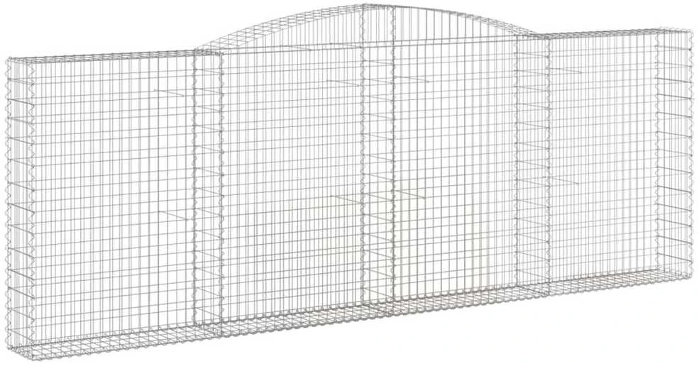 Išlenkti gabiono krepšiai, 2vnt., 400x30x140/160cm, geležis