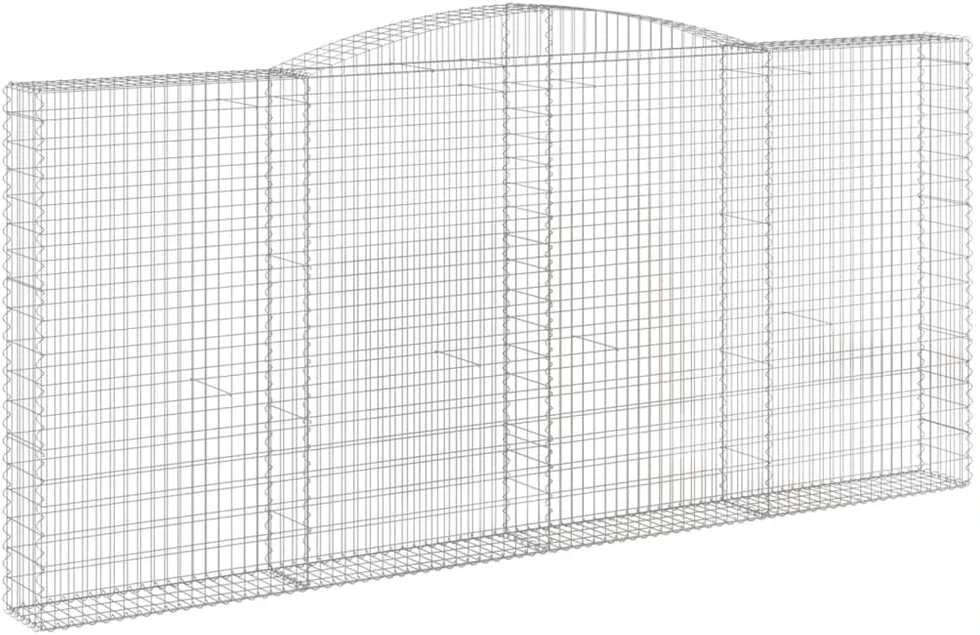 Išlenkti gabiono krepšiai, 2vnt., 400x30x180/200cm, geležis