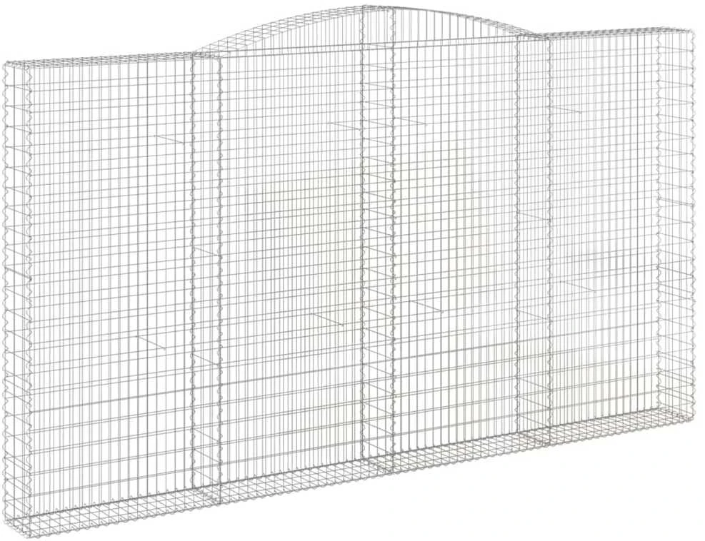 Išlenkti gabiono krepšiai, 2vnt., 400x30x220/240cm, geležis